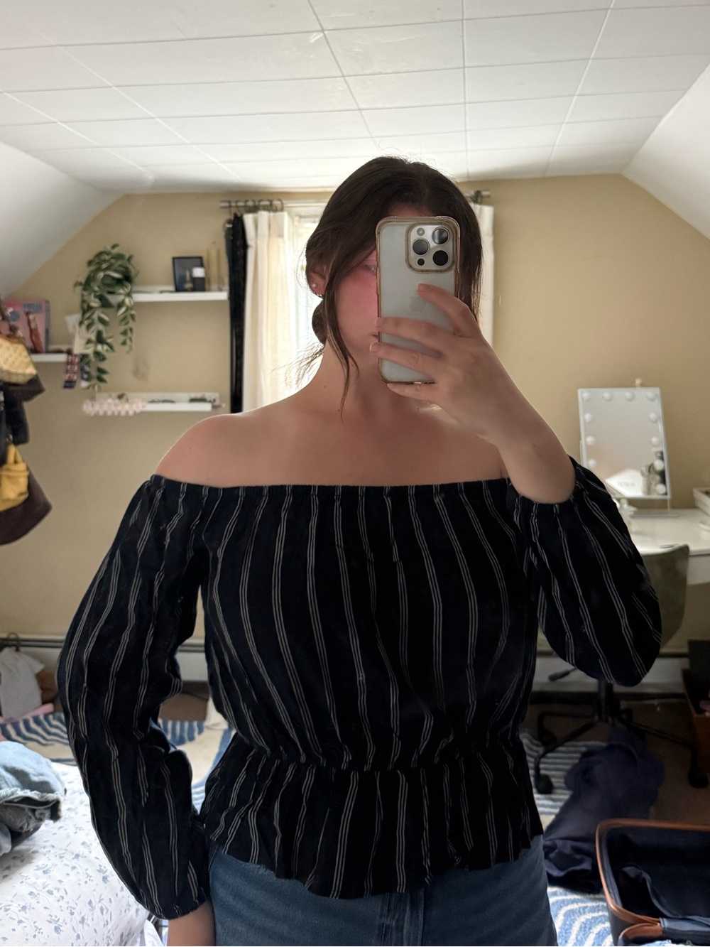 Off the Shoulder Striped Top